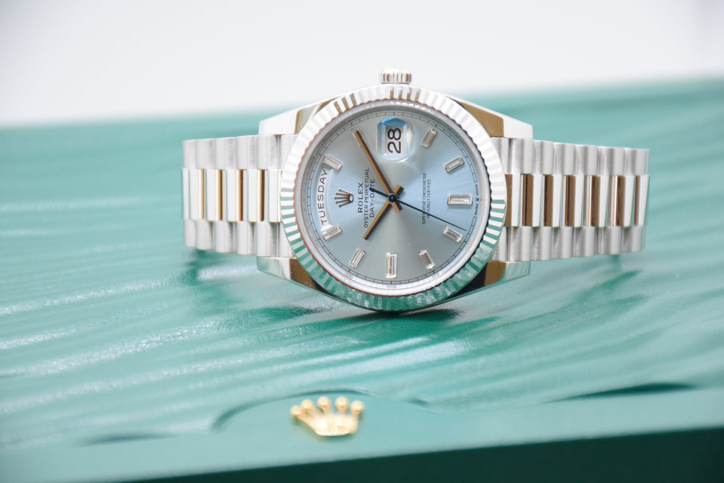 Rolex Day-Date 40 Platin Baguette