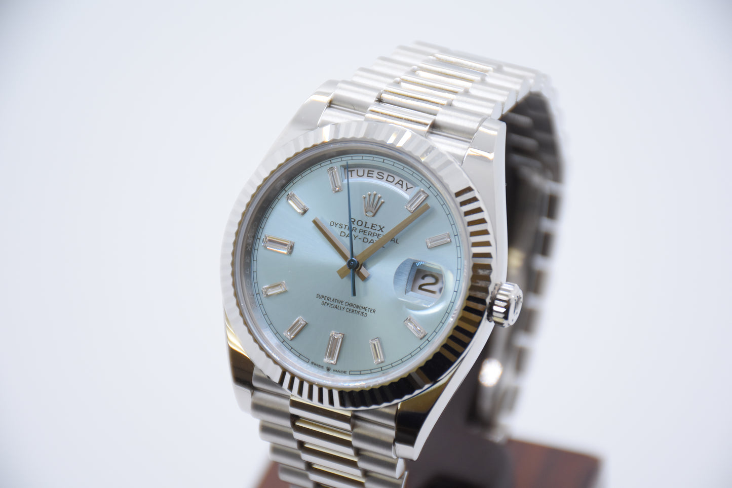 Rolex Day-Date 40 Platin Baguette