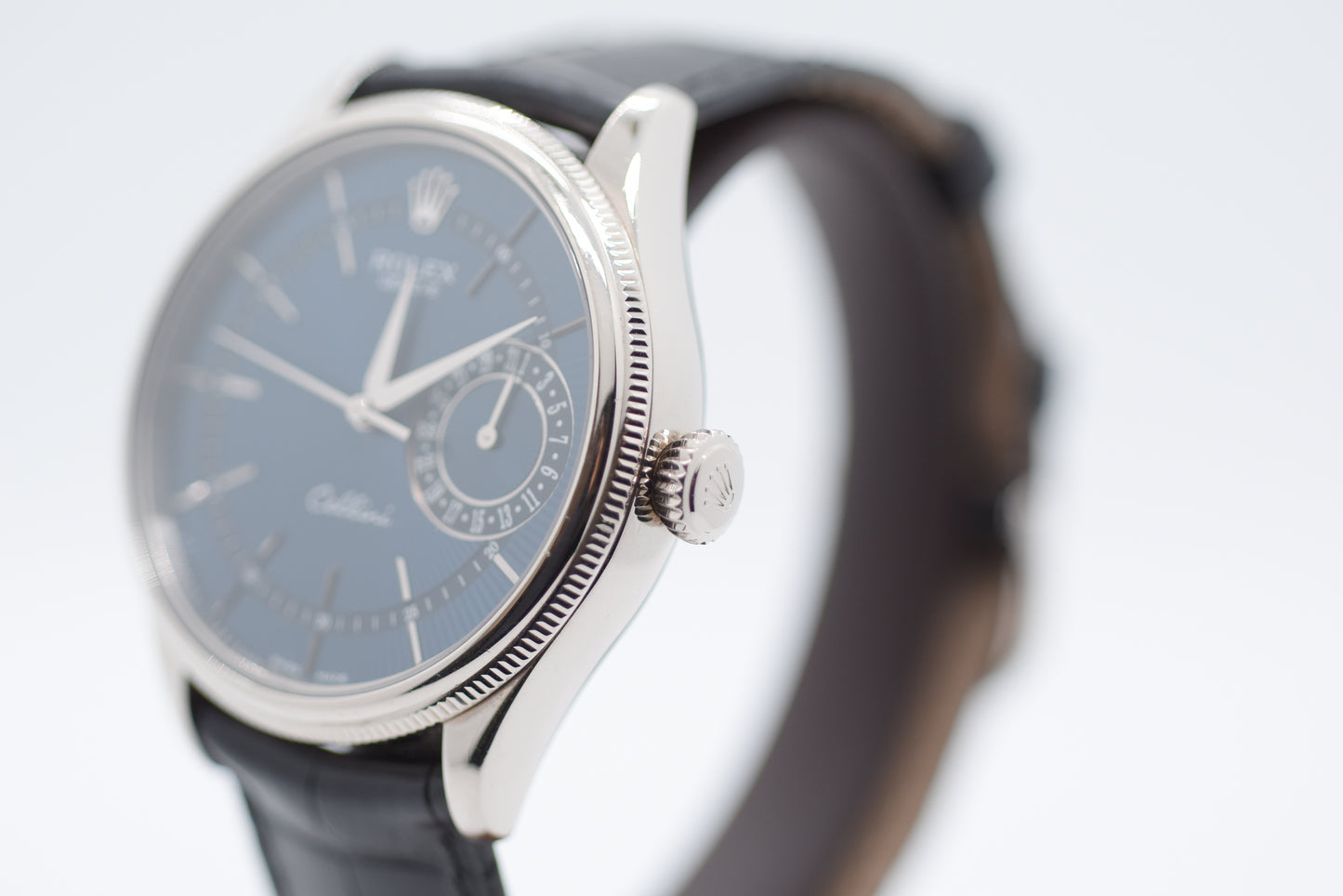 Rolex Cellini Date Whitegold Blue Dial