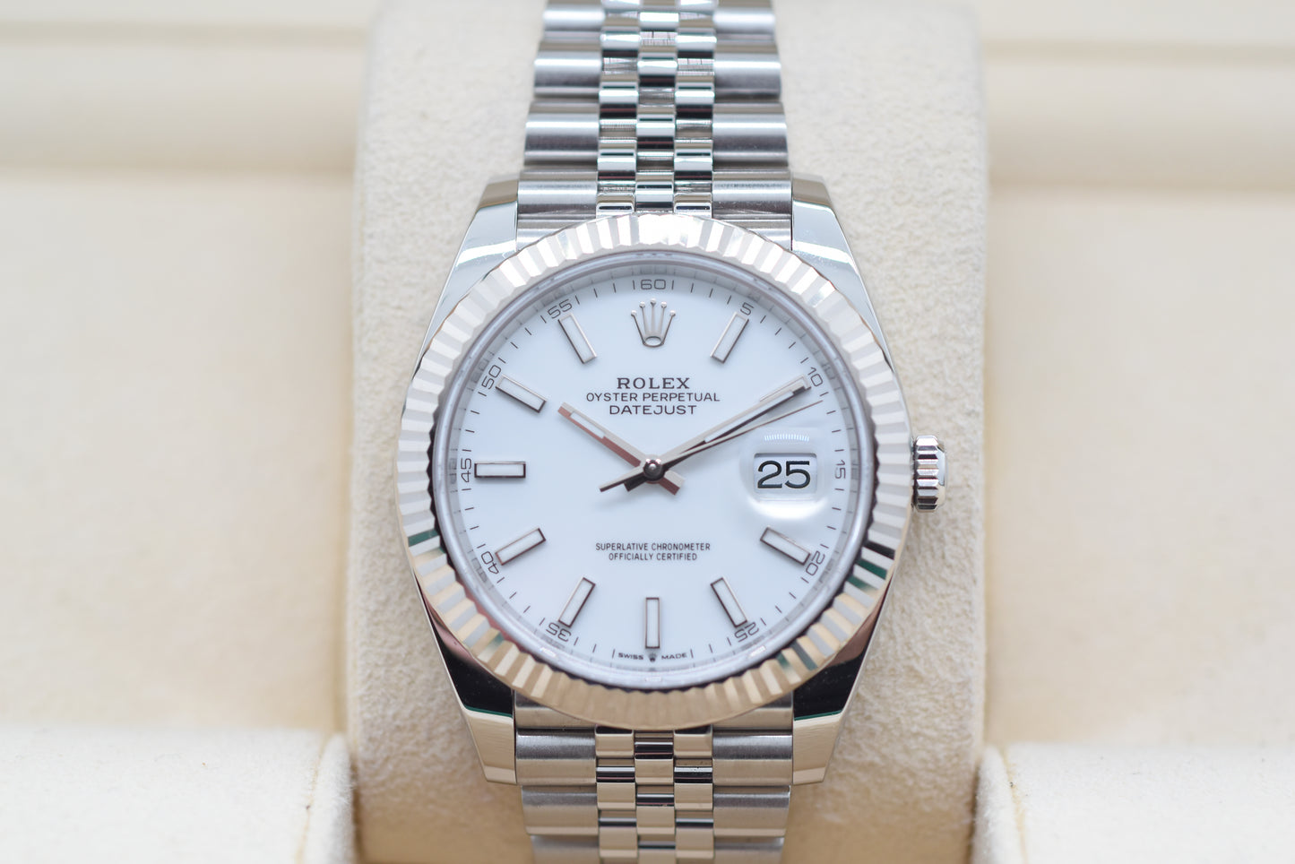 Rolex Datejust 41 Weiss Jubilee